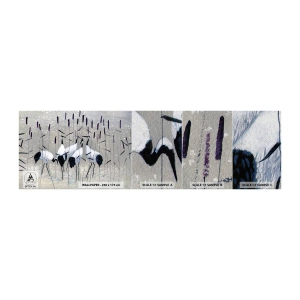 Mostră tapet Premium Sand - Printre ai tăi - Macara, Pasăre, Natură - 100x30 cm