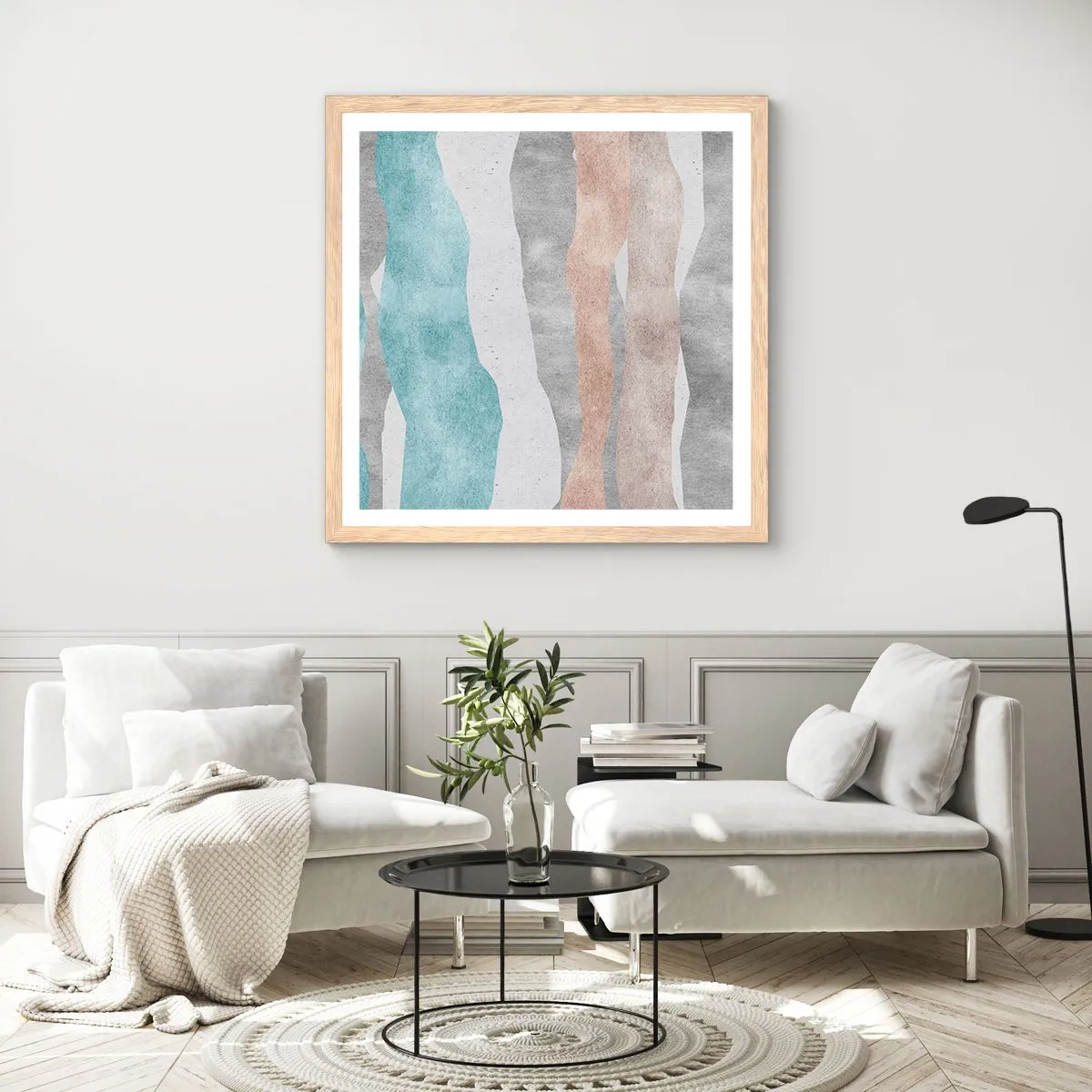 Poster în ramă de stejar deschis - Studiu de proximitate - 50x50 cm
