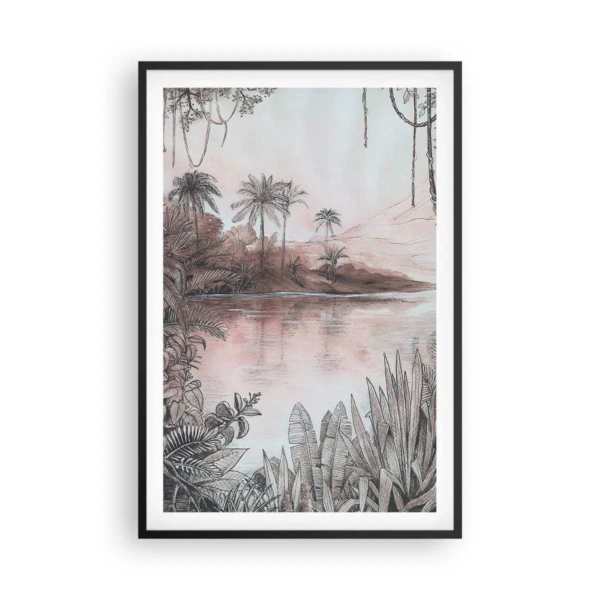 Poster în ramă neagră - Jurnalul unui explorator din secolul al XIX-lea - 61x91 cm