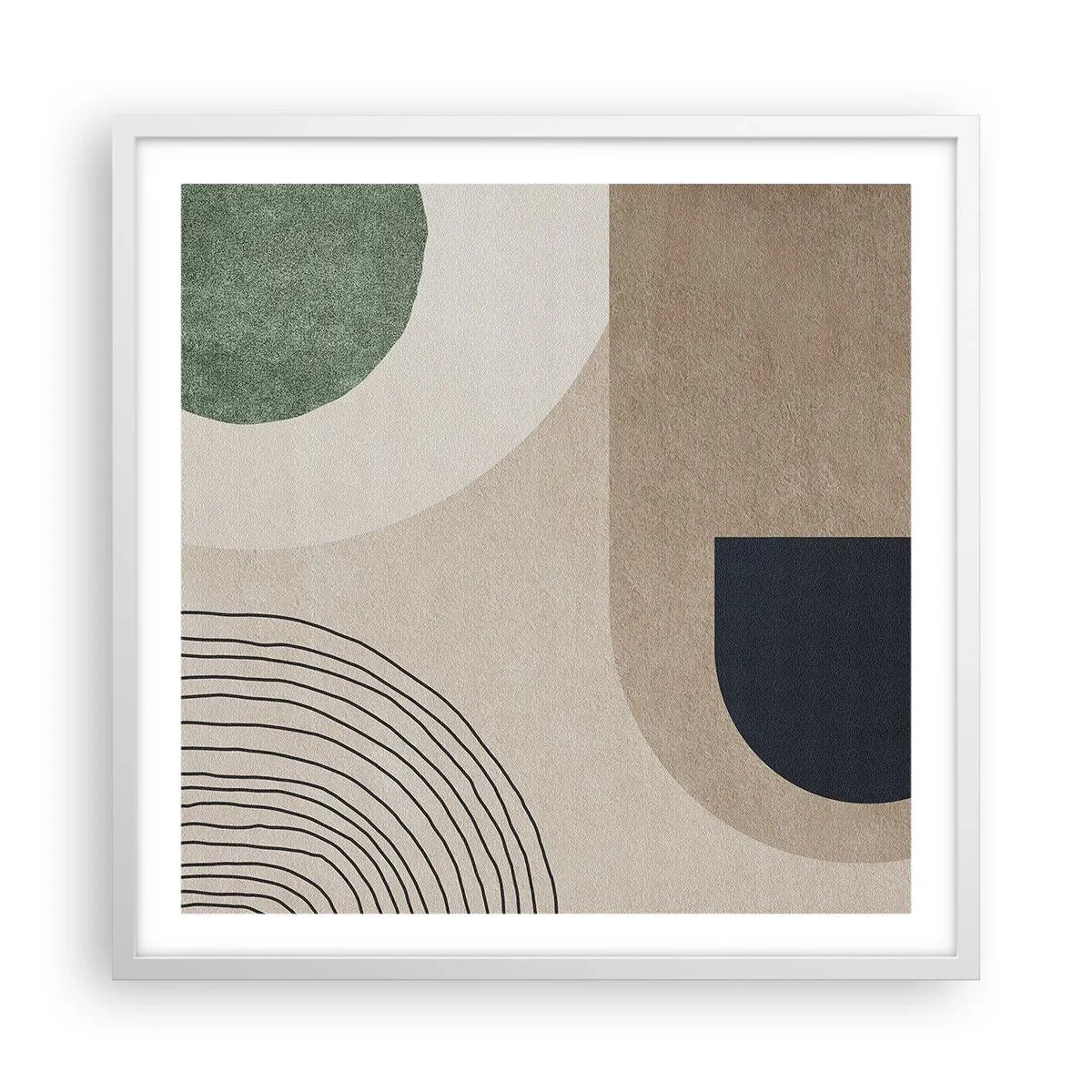 Poster în ramă albă - Blândețea ovalului - 60x60 cm