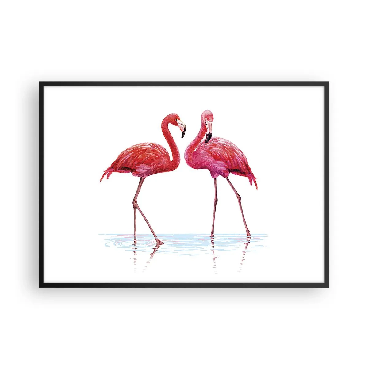 Poster în ramă neagră - Pink randez-vous - 100x70 cm