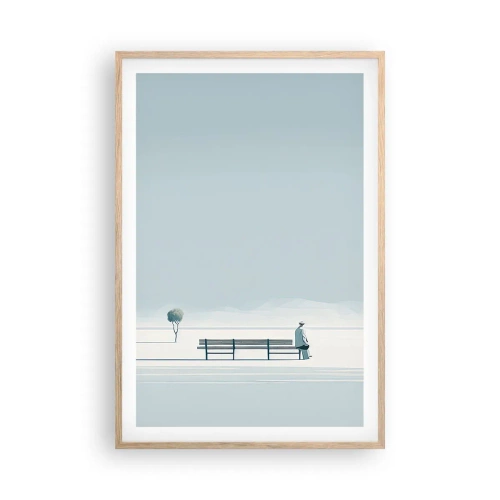 Poster în ramă de stejar deschis - Da, aștept. - 61x91 cm