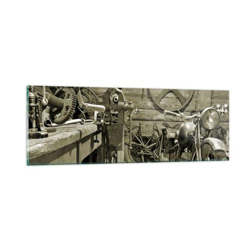 Tablou pe sticlă - În șopronul unchiului Vlad - 90x30 cm