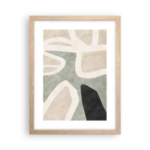 Poster în ramă de stejar deschis - Compoziție cu motiv negru - 30x40 cm