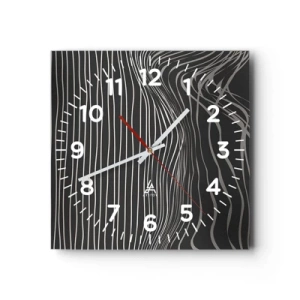 Ceas de perete - Ceas pe sticlă - Ritm și accent - 30x30 cm