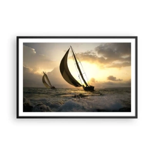 Poster în ramă neagră - Vânt în jos și în sus - 91x61 cm