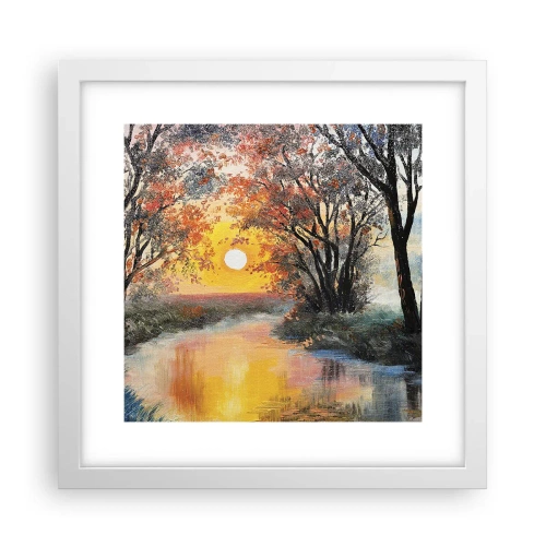 Poster în ramă albă - Atmosferă de toamnă - 30x30 cm