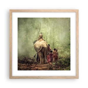 Poster în ramă de stejar deschis - Noua Carte a Junglei - 40x40 cm