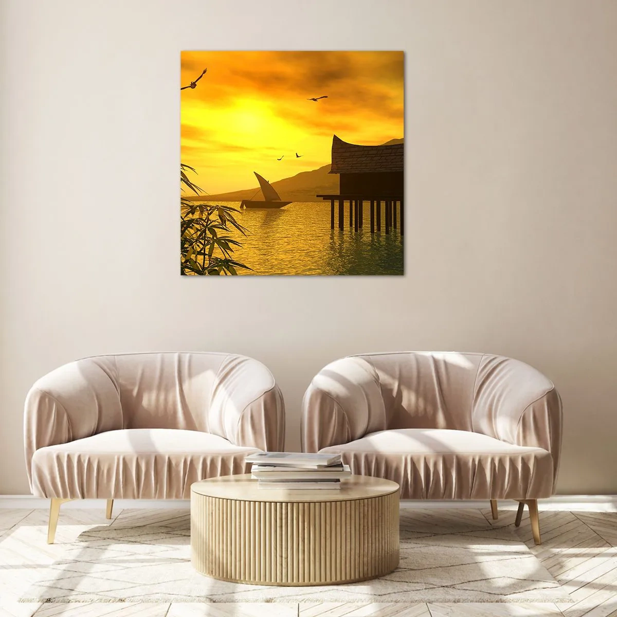 Tablou pe sticlă - Pacea dorită - 60x60 cm