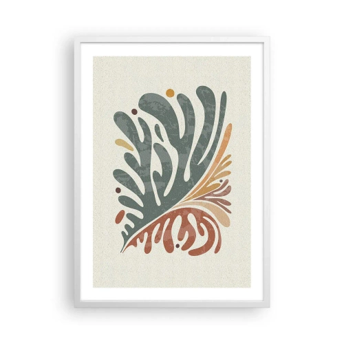 Poster în ramă albă - Frunză multicoloră - 50x70 cm