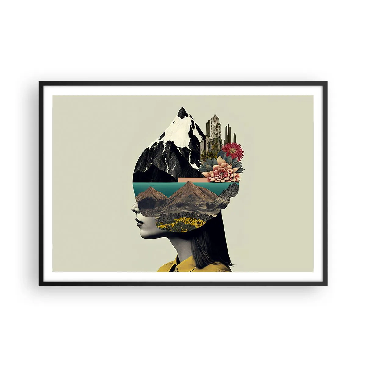 Poster în ramă neagră - Femeia - întotdeauna un mister - 100x70 cm