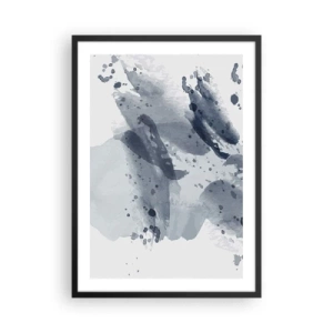 Poster în ramă neagră - Pictură abstractă în acuarelă inspirată de natura apei - 50x70cm - Un studiu al naturii de apă - Decorațiune modernă pentru perete pentru living și dormitor ARTTOR