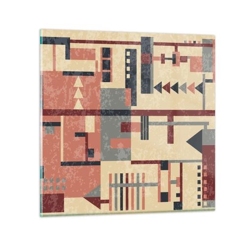 Tablou pe sticlă - Combinație de verticale și orizontale - 50x50 cm