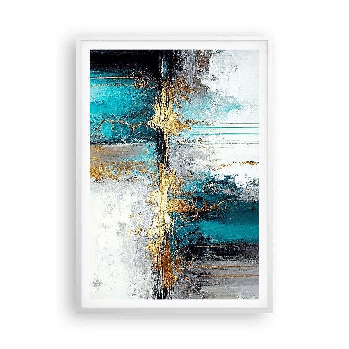 Poster în ramă albă - Totul curge - 70x100 cm