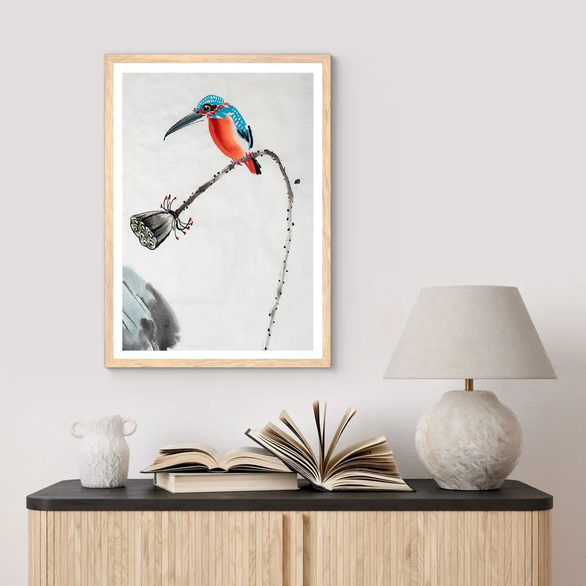 Poster în ramă de stejar deschis - Viața de pajiște - 70x100 cm