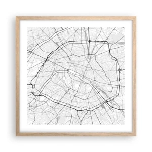 Poster în ramă de stejar deschis - Floarea Parisului - 50x50 cm