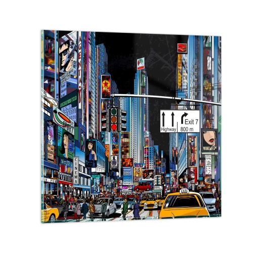 Tablou pe sticlă - O noapte mare și comică - 70x70 cm