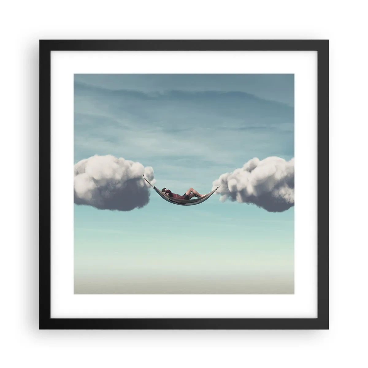 Poster în ramă neagră - Fericirea momentului - 40x40 cm