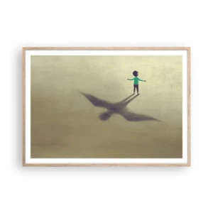Poster în ramă de stejar deschis - Eroul viitorului - 100x70 cm