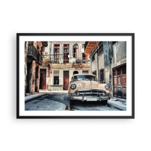 Poster în ramă neagră - O siestă în Havana - 70x50 cm