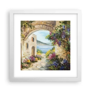 Poster în ramă albă - Farmecul peisajului de coastă - 30x30 cm