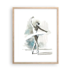 Poster în ramă de stejar deschis - Fermecată într-o lebădă - 40x50 cm