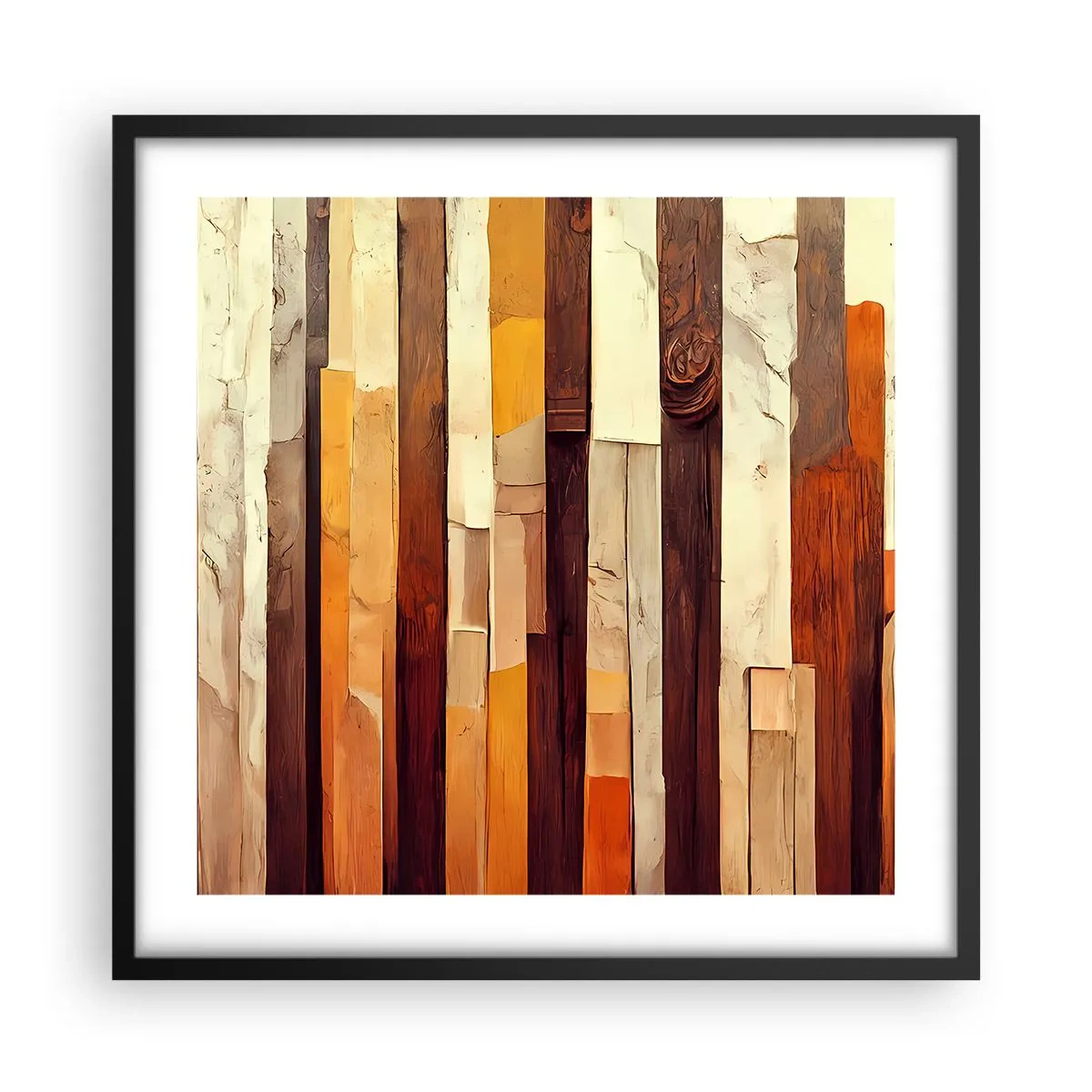 Poster în ramă neagră - Imnul copacilor din pădure - 50x50 cm