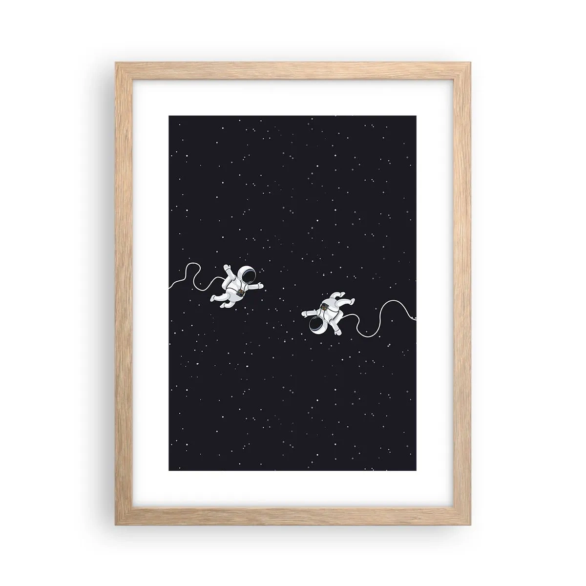 Poster în ramă de stejar deschis - Dansul spațial - 30x40 cm