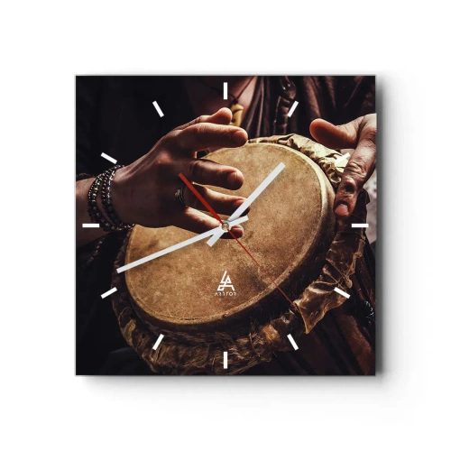 Ceas de perete - Ceas pe sticlă - În ritmul inimii - 40x40 cm