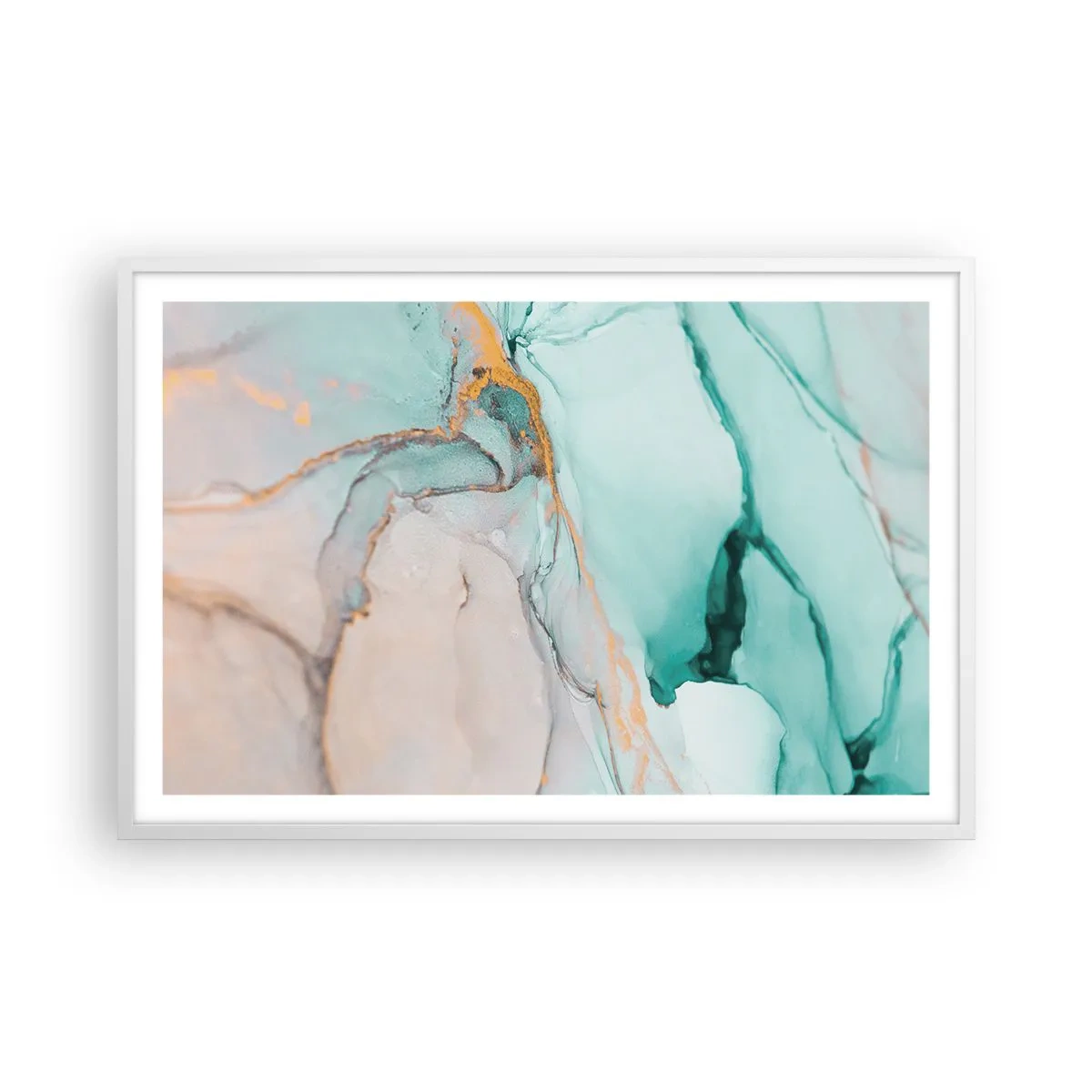 Poster în ramă albă - Dansul formelor și al culorilor - 91x61 cm