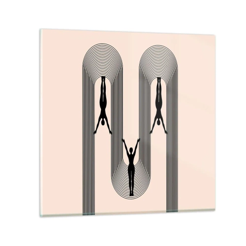 Tablou pe sticlă - Cu susul în jos - 70x70 cm