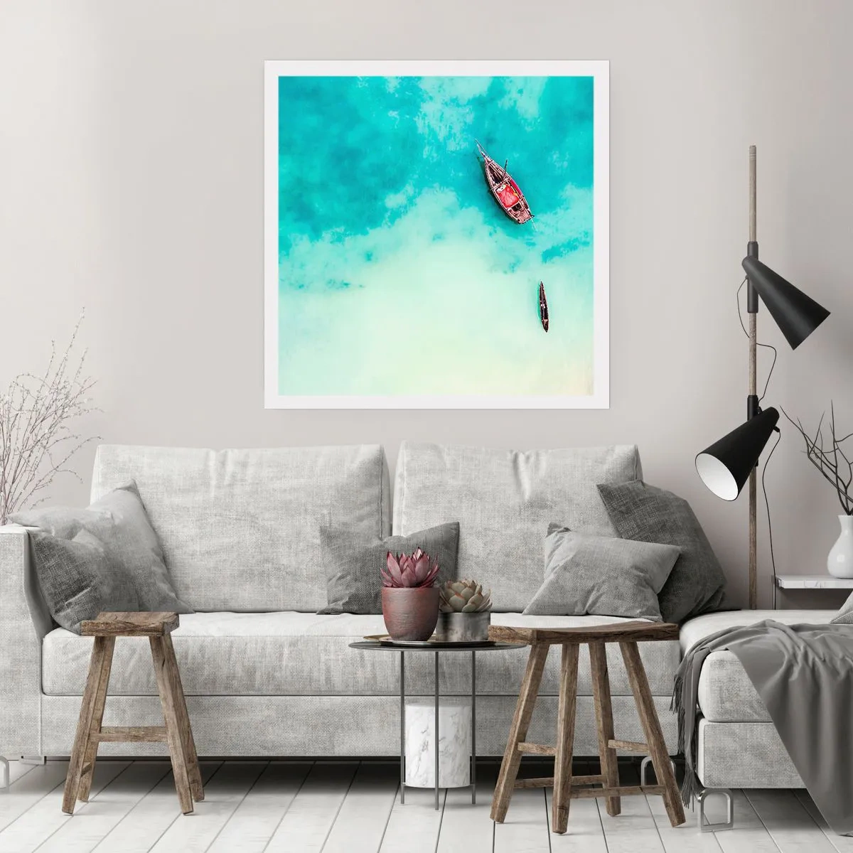 Poster - Pe plajele din Zanzibar, când apele în exces... - 60x60 cm