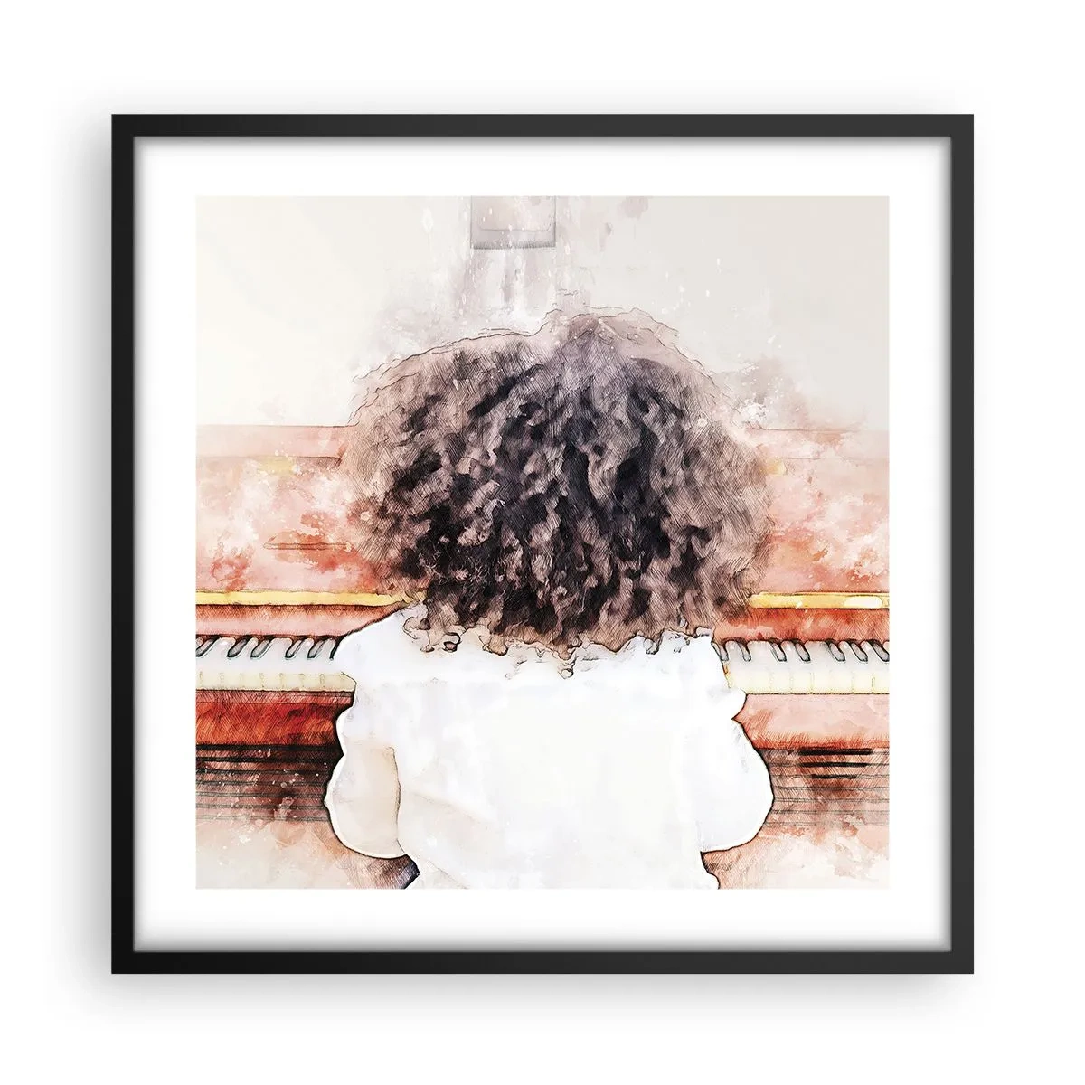 Poster în ramă neagră - Într-o lume a muzicii - 50x50 cm