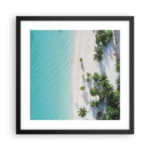 Poster în ramă neagră - Vacanță în paradis - 40x40 cm