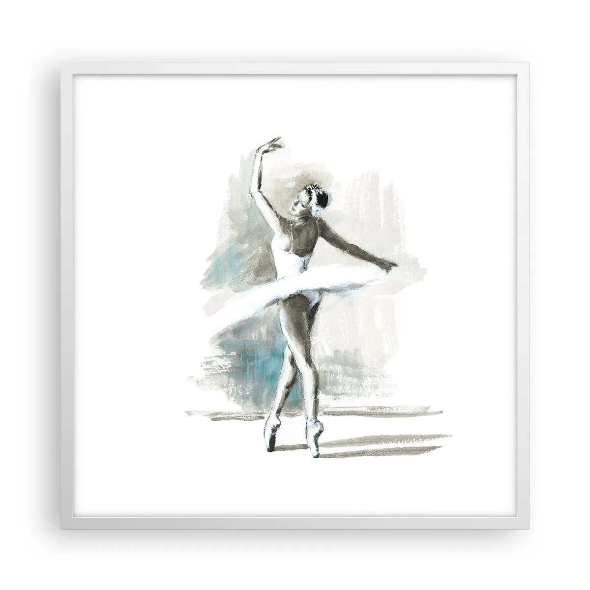 Poster în ramă albă - Fermecată într-o lebădă - 60x60 cm