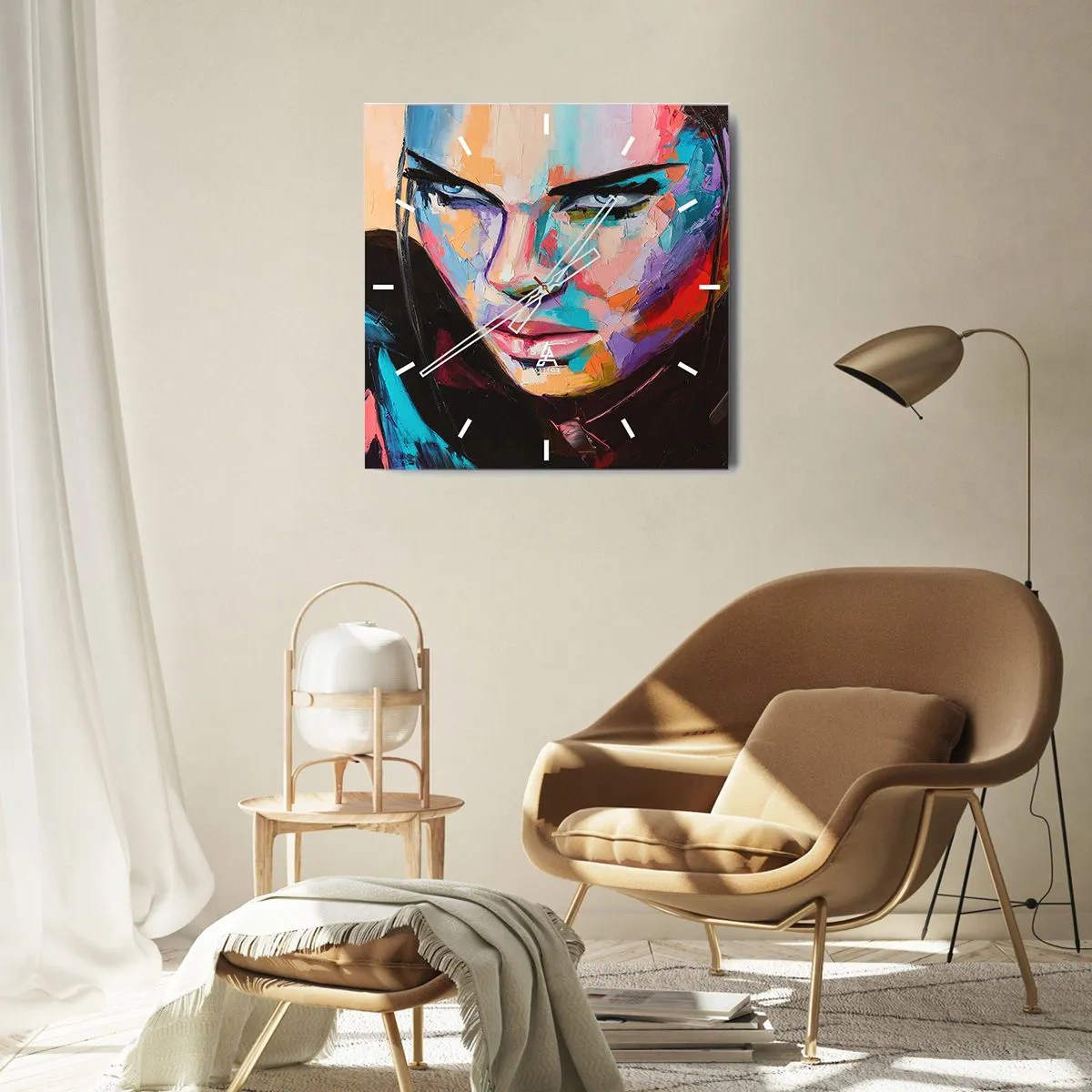 Ceas de perete - Ceas pe sticlă - Sălbăticia inimii - 30x30 cm