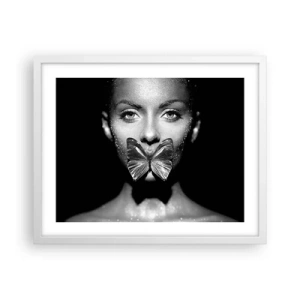 Poster în ramă albă - Sărut de fluture - 50x40 cm