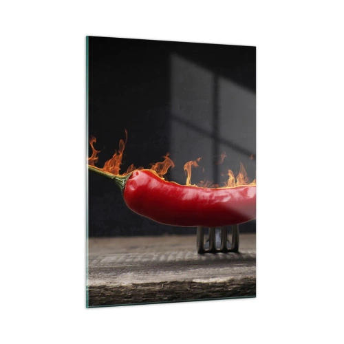 Tablou pe sticlă - O gustare înflăcărată - 50x70 cm