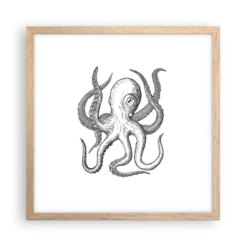 Poster în ramă de stejar deschis - Dansând cu valurile - 40x40 cm