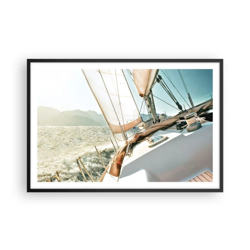 Poster în ramă neagră - Pânzele umflate de vânt - 91x61 cm