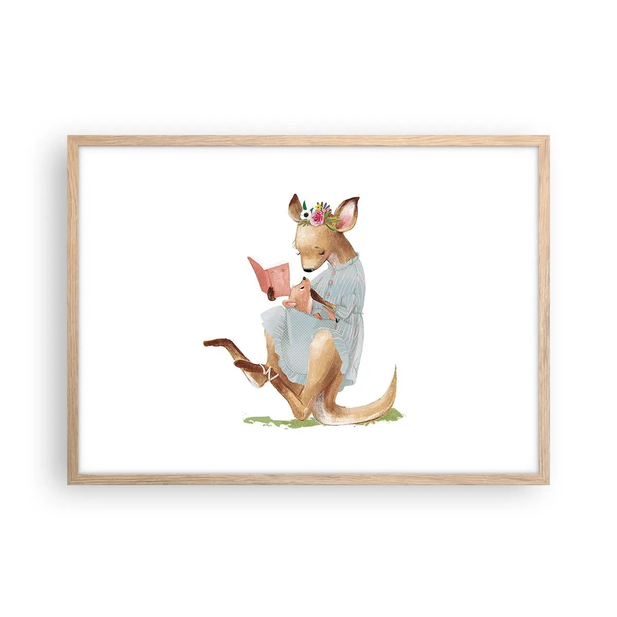 Poster în ramă de stejar deschis - Citește-mi, mamă - 70x50 cm
