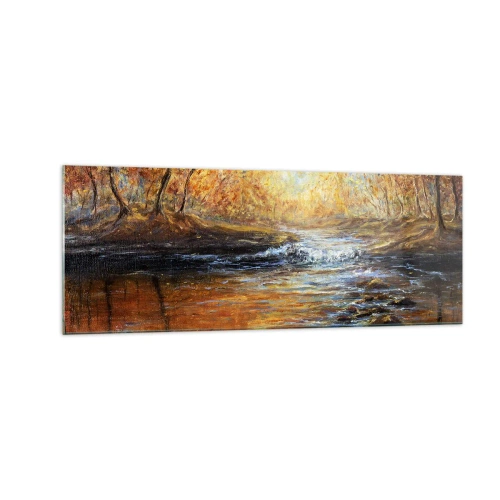 Tablou pe sticlă - Pârâul de aur - 140x50 cm
