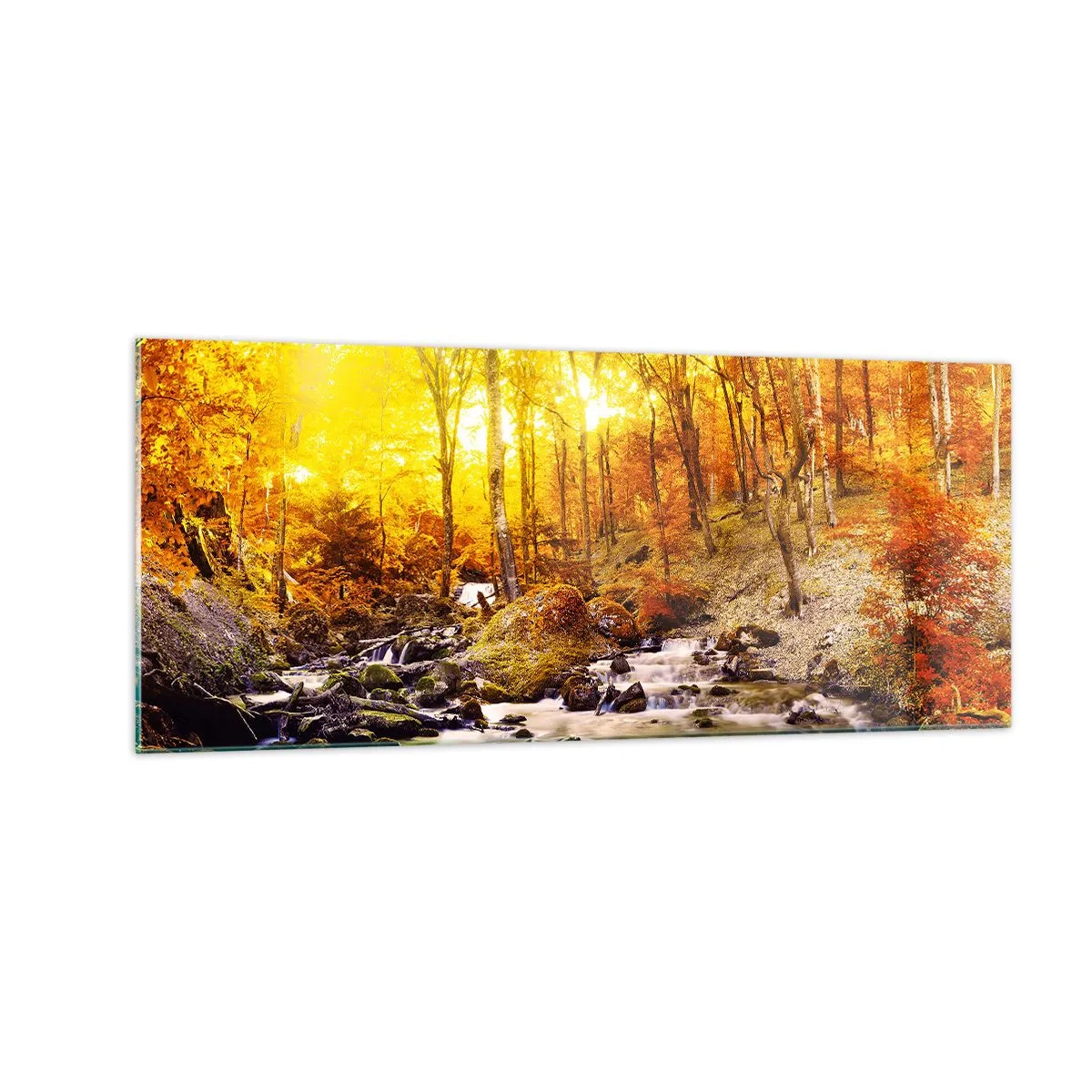 Tablou pe sticlă - Pietre montate în aur și platină - 100x40 cm