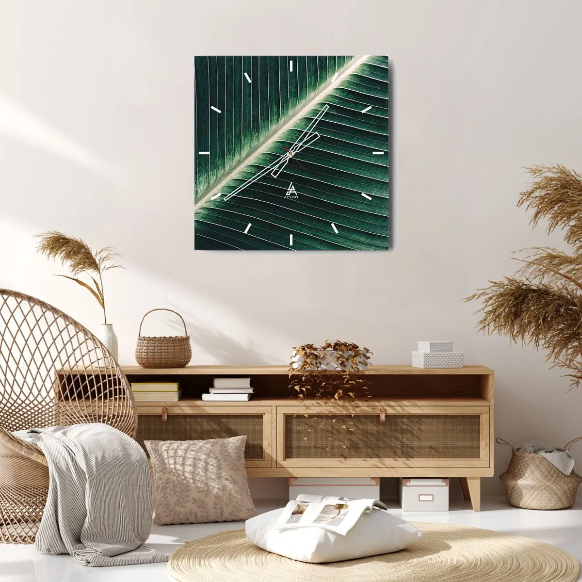 Ceas de perete - Ceas pe sticlă - Ritmul naturii - 40x40 cm