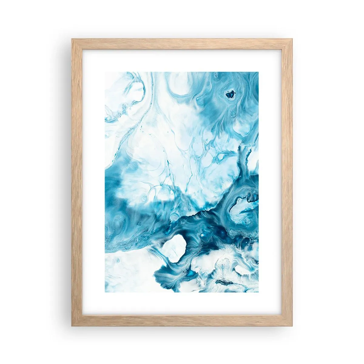 Poster în ramă de stejar deschis - Concert de nuanțe de albastru - 30x40 cm