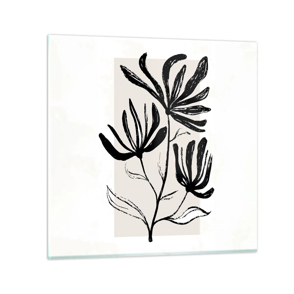 Tablou pe sticlă - Schiță pentru ierbar - 60x60 cm