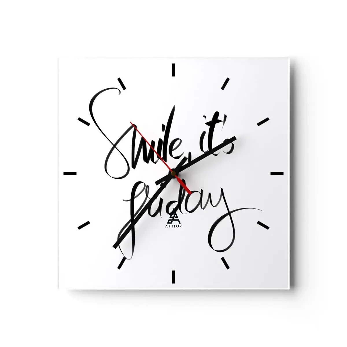 Ceas de perete - Ceas pe sticlă - Bucurie adevărată - 40x40 cm