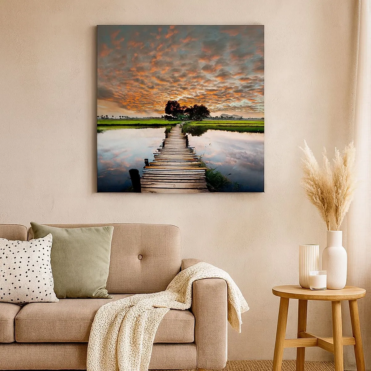 Tablou pe pânză - Întindeți brațele - respirați  - 30x30 cm