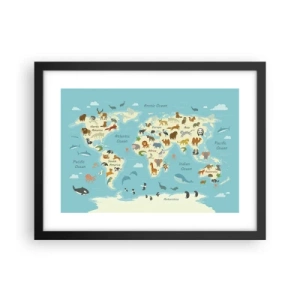 Poster în ramă neagră - Vecini buni - 40x30 cm