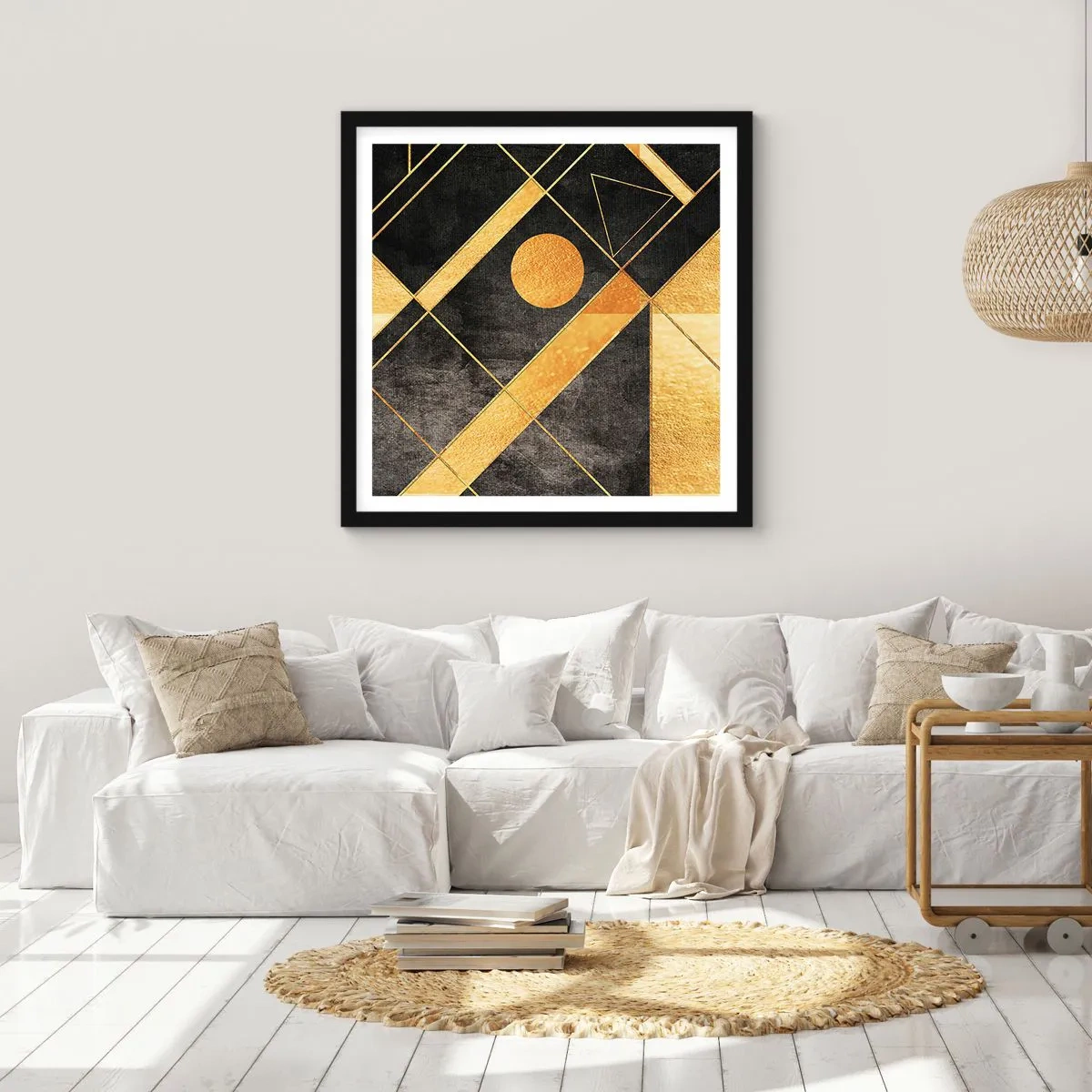 Poster în ramă neagră - Soarele deșertului - 40x40 cm